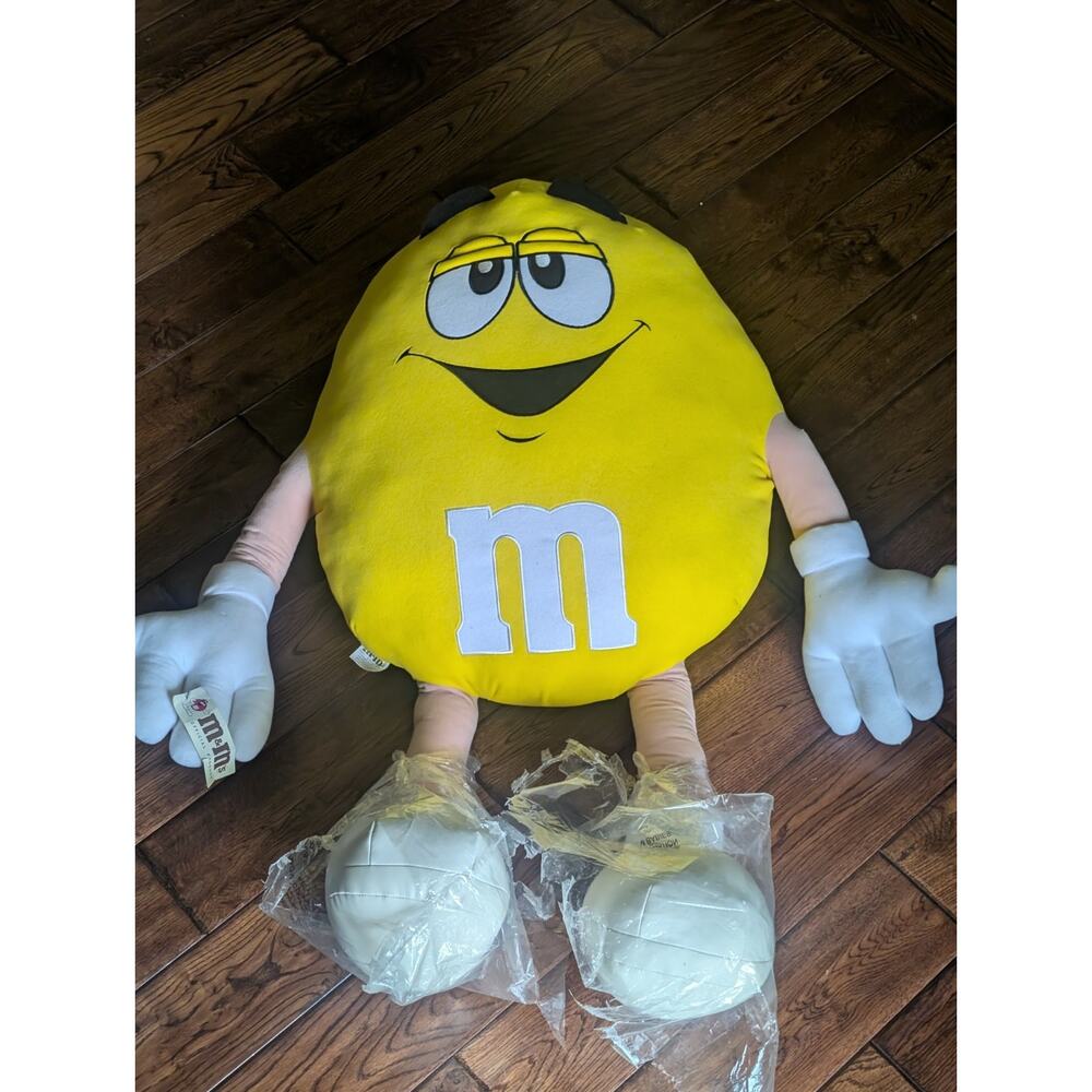 BIG Vintage 1997 Yellow M&M 36” Plush Giant Store Display Mars Candy Character